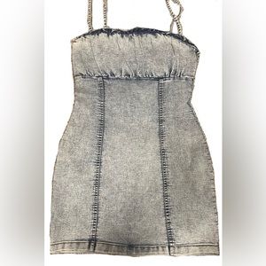 H&M denim spaghetti strapped dress